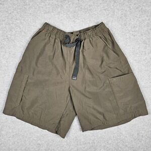 Nike ACG Shorts Mens XL Brown Green Hiking Cargo Elastic Waist Trail Belted Y2K